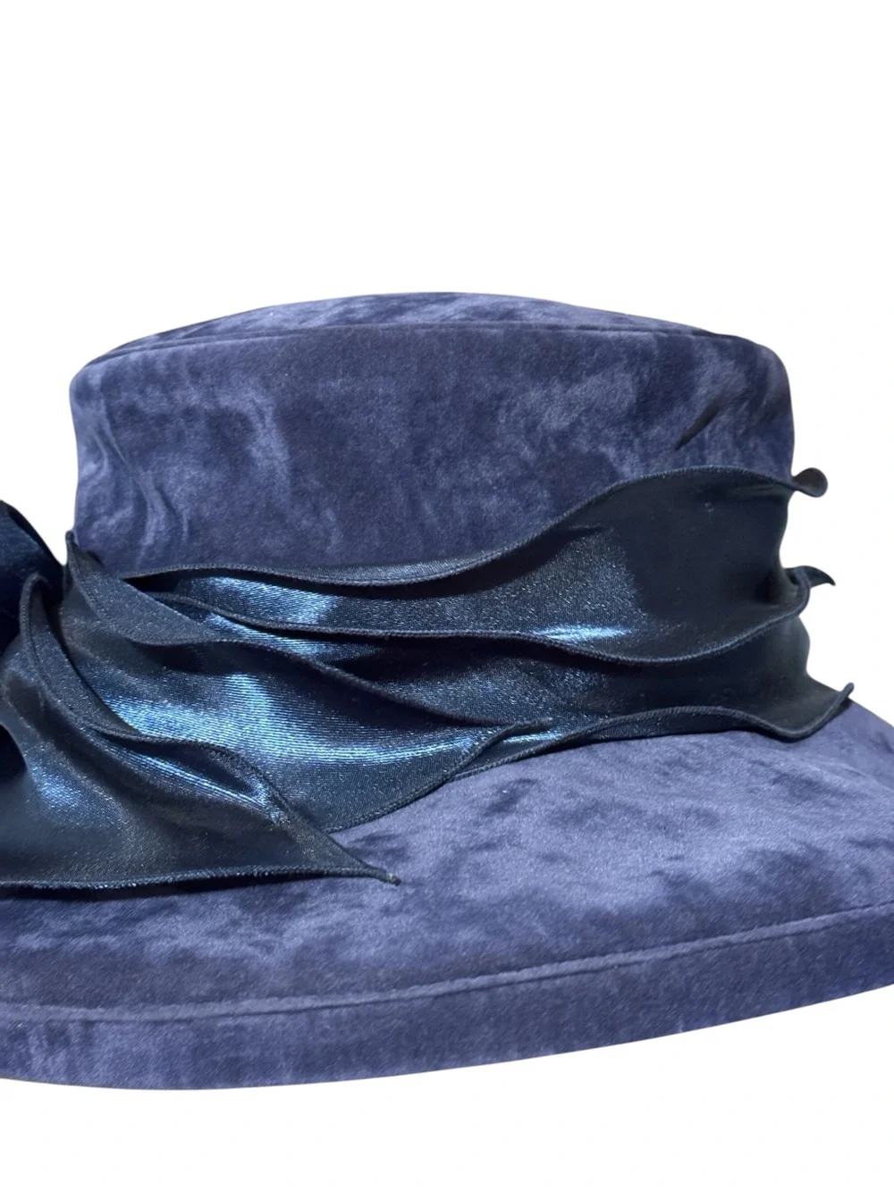 NWOT Elegant Navy Women's Dress Hat with Satin Rosette